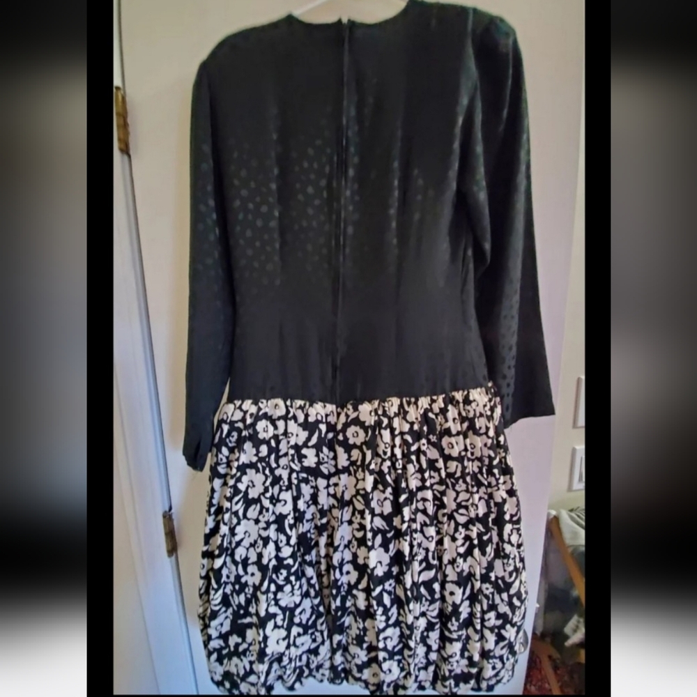 Vintage Anne Taylor 100% Silk Bubble Hem Dress 6 - Picture 3 of 7